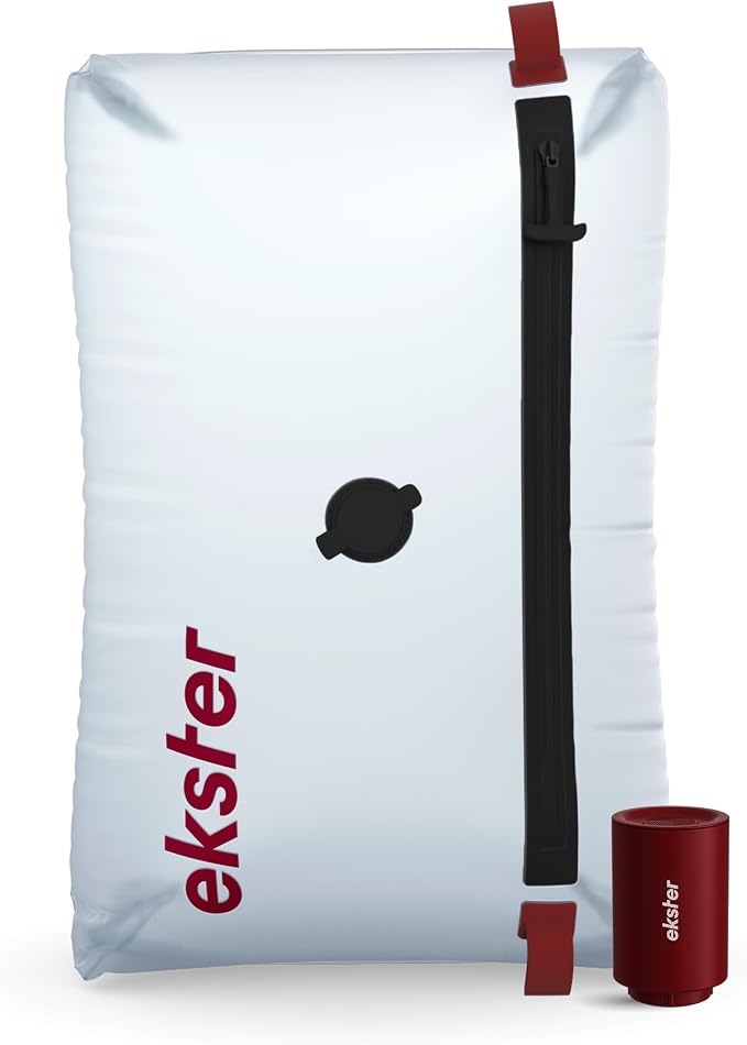 Ekster TravelPack Vacuum Kit Plus – Vacuum Seal Bags for Clothing Travel with Electric Air Pump, Compression Packing Cubes Alternative, Space Saver, Fits 10+ Days | Travel Essentials 2026-1 Pack by ekster