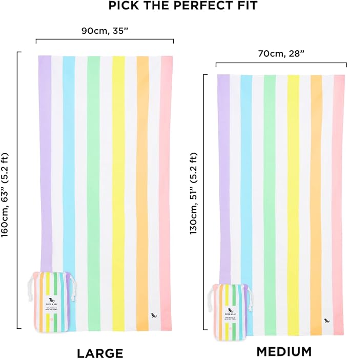 Dock & Bay Kid's Towel - for Beach Use - Quick Dry, Sand Free - Compact, Lightweight - 100% Recycled - Includes Bag - Summer - Unicorn Waves, Medium (130x70cm, 51x28) - Image 3