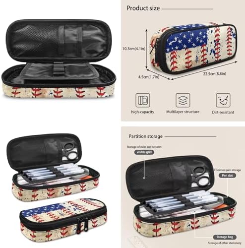 Kids' Backpacks School-Bag 4 Pack Set Custom Baseball Print Backpack with Lunch Box Pencil Case Water Bottle Holder Sling Bag with Pocket Adjustable Strap - Image 3