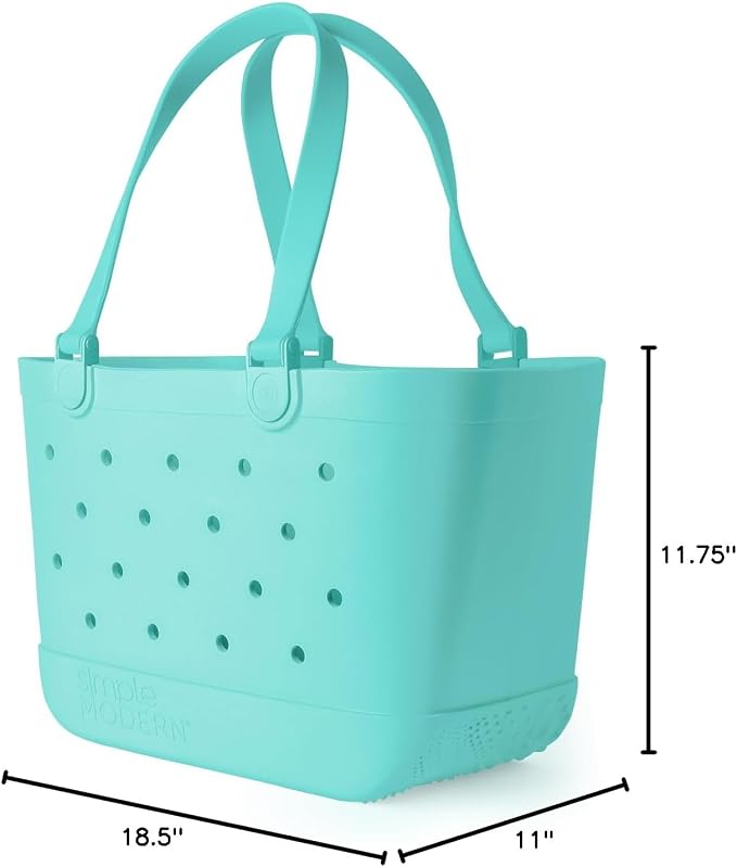 Simple Modern Large Beach Bag | Waterproof Getaway Rubber Tote with Zipper Pocket for Travel, Pool, Boat, Groceries, Sports | Ocean Water - Image 9