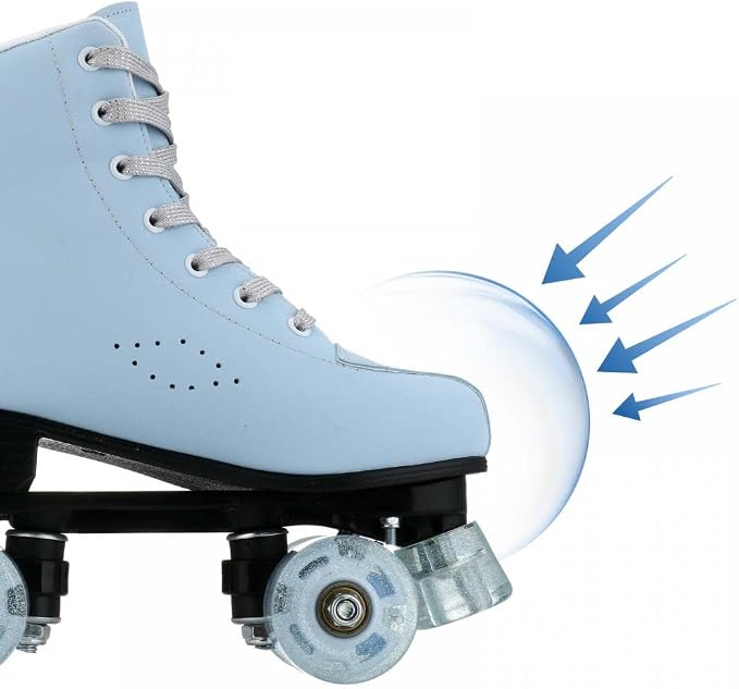 YYW Roller Skates for Women Men, High Top PU Leather Classic Double-Row, Indoor Outdoor, Beginner Shoes Bag - Image 7