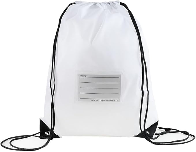50 Pack Drawstring Bags,Bulk Draw String Backpack, Gym Sports Cinch Bag Sackpack for Women Men, White - Image 6