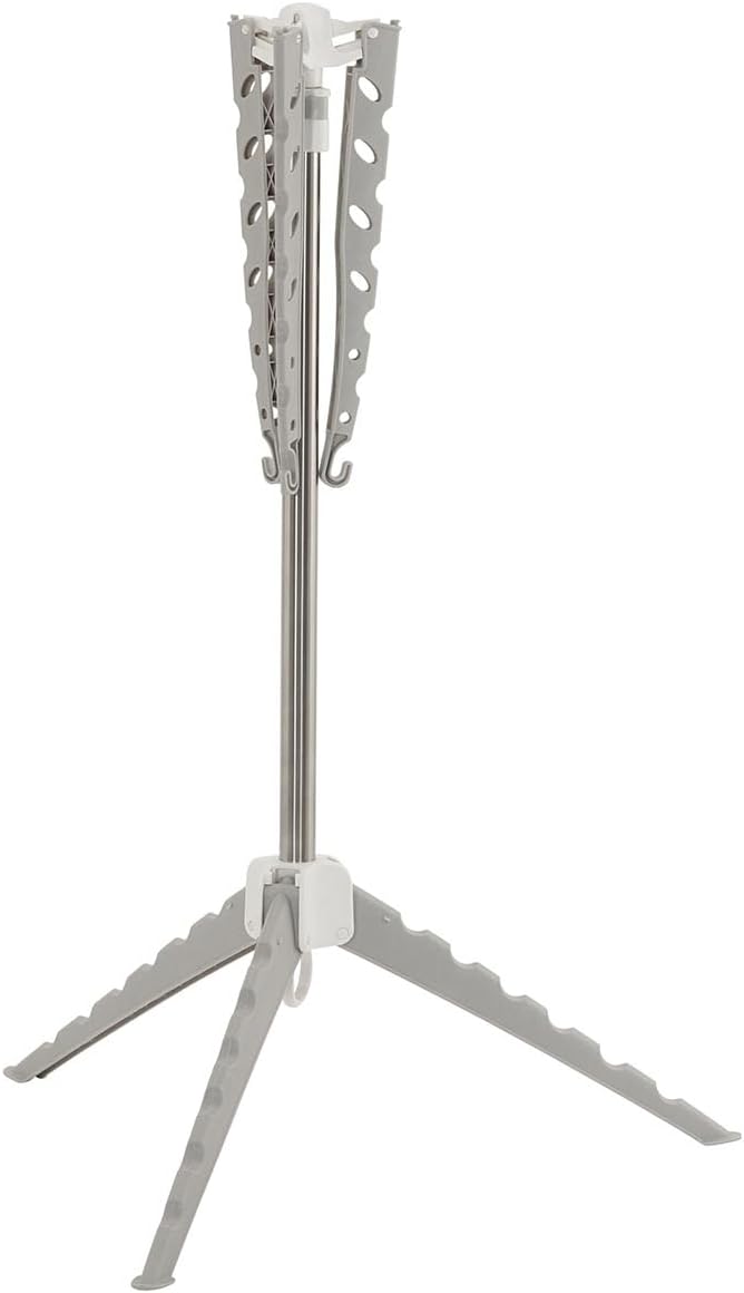 Household Essentials Grey 5006-1 Simple Indoor Tripod Clothes Drying Rack with Carrying Handle for Laundry, Small - Image 6