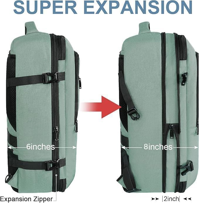 Vancropak Travel Bag, 40L Expandable Carry on Backpack for Airline Approved | Hidden Shoulder Strap, Business Backpack for Men, Overnight Lightweight Carry on Luggage, Water Resistant Suitcase Daypack - Image 4