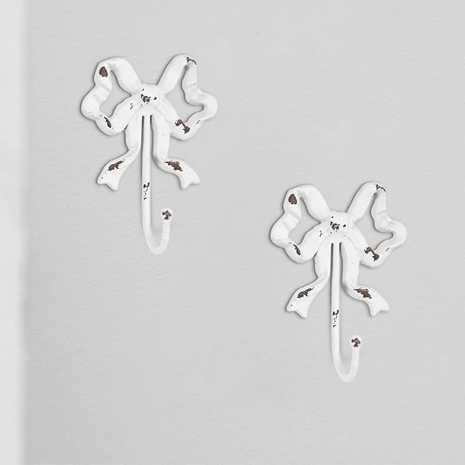 Cast Iron Shabby Chic Wall Mounted Bow Hook,Decorative Coat Hook for Scarf, Bag, Towel, Hat etc for Living Room Kitchen Bathroom Office Pack of 2 - Image 7