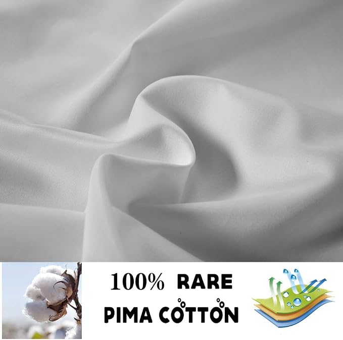 100% Supima Cotton 600 Thread Count Queen Pillowcase Set of 2, Luxury Hotel Pillow Cases,Soft & Silky Sateen Weave, Premium Quality Queen Pillowcase 2 Pieces (Silver Light Grey, STD) - Image 2