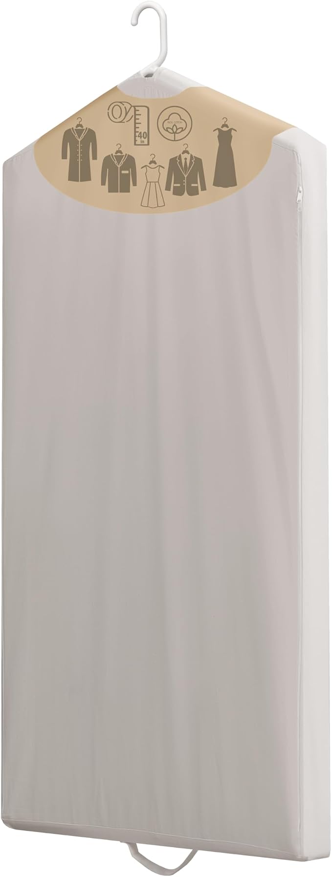 Luxury Cotton Garment Storage Bag, 24x40 Inch, Breathable Washable Reusable, for Hanging Clothes Short Dresses Jackets Suits, Fits 3 Hangers, Zipper Window (1, 24x40x3) - Image 3