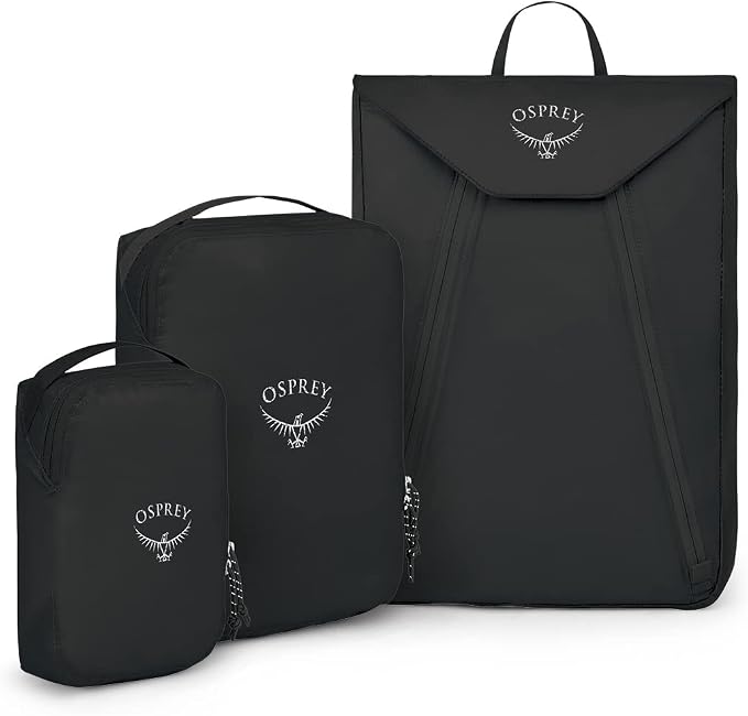 Osprey Ultralight Travel Starter Set, Includes Small & Medium Packing Cube and Garment Folder, Black by Unknown