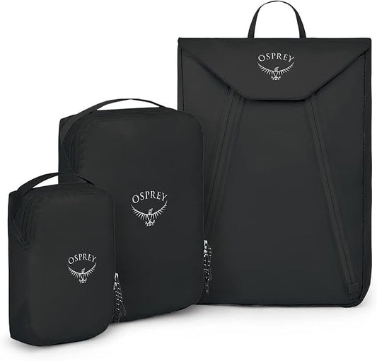 Osprey Ultralight Travel Starter Set, Includes Small & Medium Packing Cube and Garment Folder, Black by Unknown