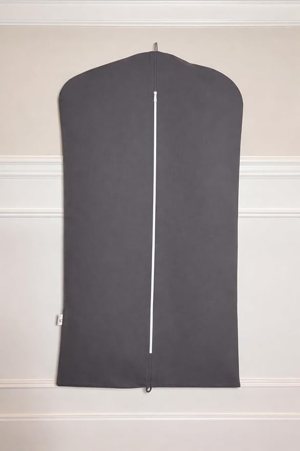 Premium 100% Cotton Garment Bags – 35" Gray Canvas Suit Cover with YKK Zipper – Breathable, Dust-Proof Storage for Suits, Coats, Dresses, Jackets & Travel/Closet Use - Image 8