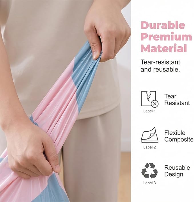 2026 Upgrade No‑pump Vacuum Storage Bags, Premium Extra Large Capacity Storage Compression Bags, Reusable Heavy Duty Storage Organize for Clothes Comforters Blankets Travel & Home (Medium * 5 Sets) - Image 5