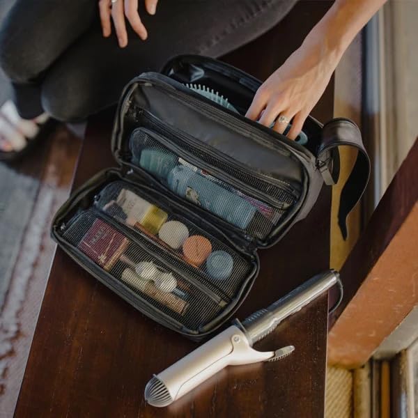 Gravel Hanging Toiletry Bag for Men and Women - Comes in 3 Sizes, Water-Resistant, Durable, Compact, Dopp Kit Travel Toiletry bag (Black, Max) - Image 8