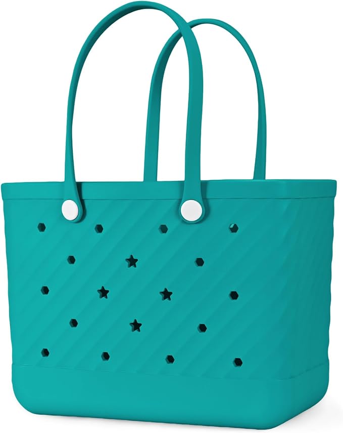 Rubber Tote Bag Extra Large & Medium, Waterproof Beach Bag for Women Men, Pool Travel Swim Silicone Tote by Unknown