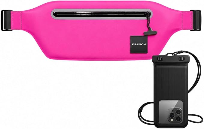 Drench Waterproof Fanny Pack & Floating Phone Pouch | IPX8 Submersible Waist Pack Dry Bag for Beach, Pool, Cruise Travel, Girls Trips, Snorkeling, Kayaking & Water Sports | Pink by Drench