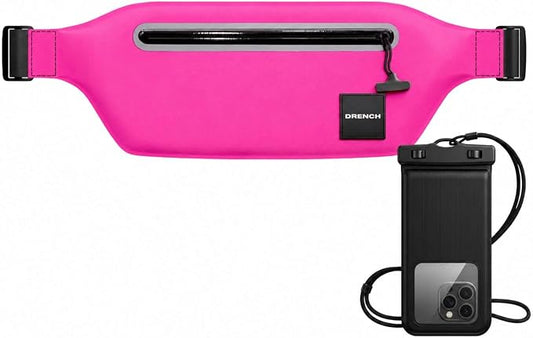 Drench Waterproof Fanny Pack & Floating Phone Pouch | IPX8 Submersible Waist Pack Dry Bag for Beach, Pool, Cruise Travel, Girls Trips, Snorkeling, Kayaking & Water Sports | Pink by Drench