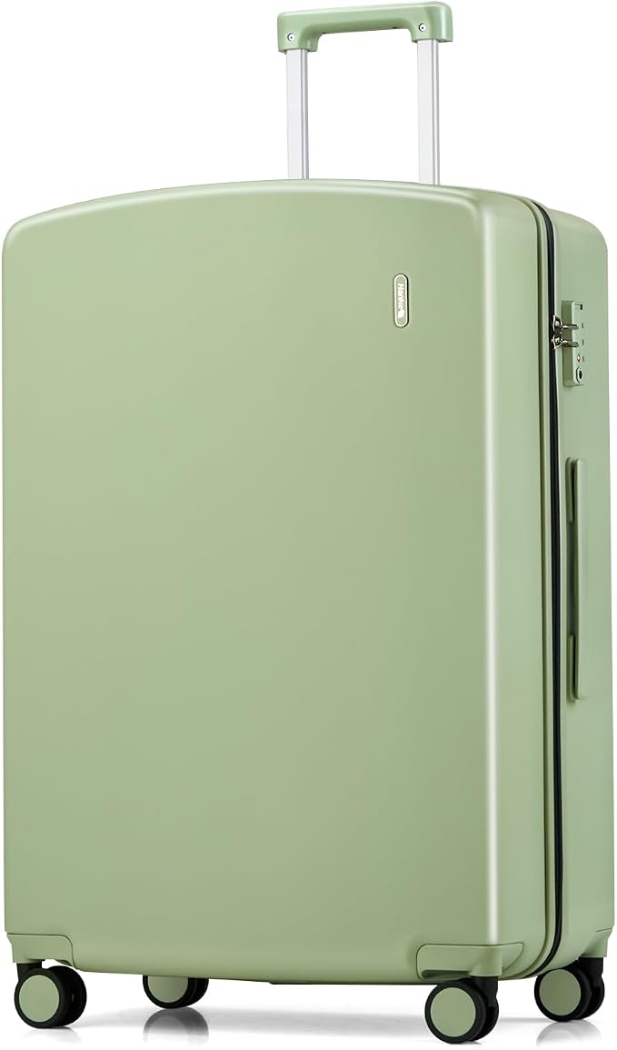 Hanke 28 Inch Luggage with Spinner Wheels Lightweight PC Hard Shell Suitcases, Large Checked Luggage with TSA Lock, Hardside Checked-Large 28" Rolling Suitcases for Travel(Bamboo Green) by Hanke