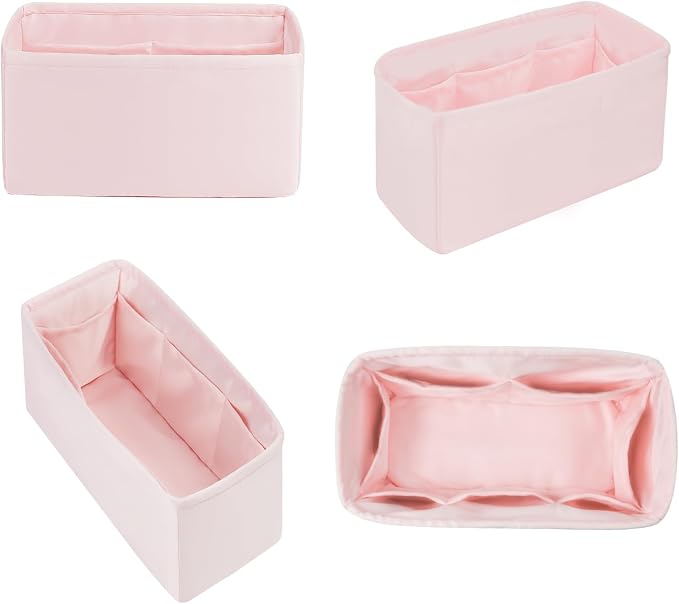 Organizer Insert for Onthego PM, Satin Purse Organizer for Luxury Bag, Lightweight and Soft Purse Dividers for Woman Handbags, Multiple Pockets with Organized Capacity (Pink, PM) - Image 6