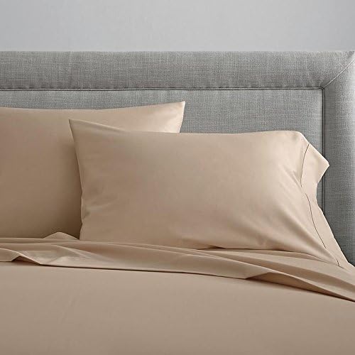 100% Cotton Sateen Pillow Cases Covers - Set of 4 with Zipper Closure (Square - 14 inch x 14 inch, Tan) by Unknown