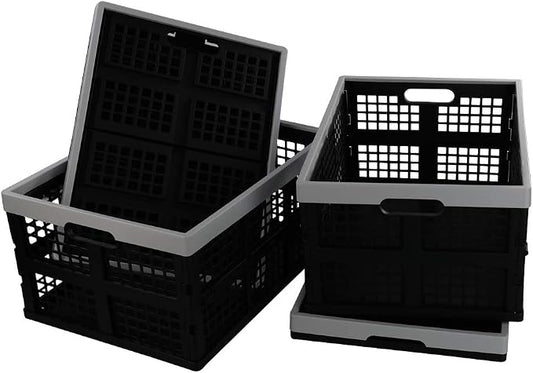 34-Liter Collapsible Storage Crates/Stackable Storage Container Basket, Set of 4 by Doryh