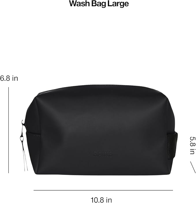 RAINS Wash bag large - Large Toiletry Bag for Men and Women - Wash bag for Travel (Black) - Image 7