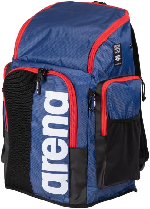 ARENA Spiky III Backpack 45 Swimming Athlete Sports Gym Rucksack Large Training Gear Equipment Swim Bag for Men and Women, 45 Liters, Navy/Red/White by ArenaNorthAmerica