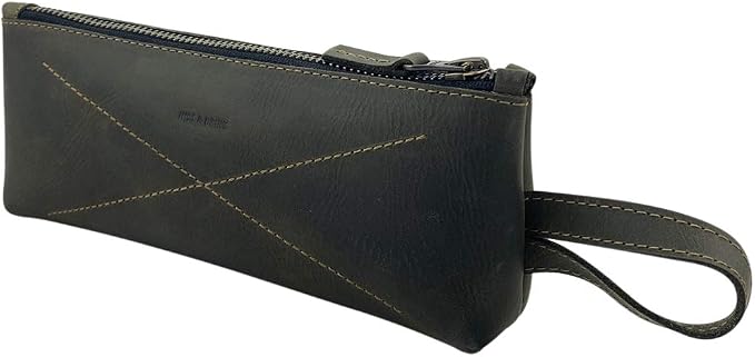 Hide & Drink, Carry-On Toiletry Bag, Pen and Pencil Case, Cable Organizer, Storage for Utensils, Travel Essentials, Full Grain Leather, Handmade, Dark Jade - Image 3