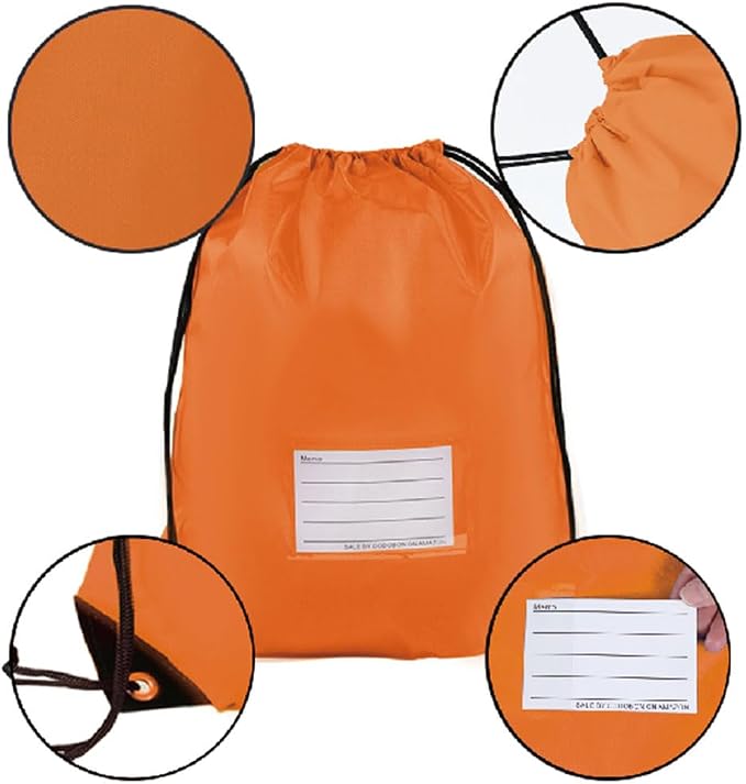 CODOBON 30 Pack Drawstring Bags,Bulk Draw String Backpack, DIY Gym Sports Cinch Bag Sackpack for Women Men, Orange - Image 3