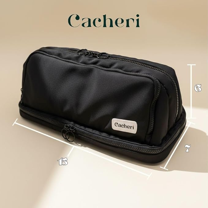 All in One Travel Toiletry Bag Large, Makeup Bag with Jewelry Compartment and Heat-Resistant Pocket for Hair Tools - Image 8