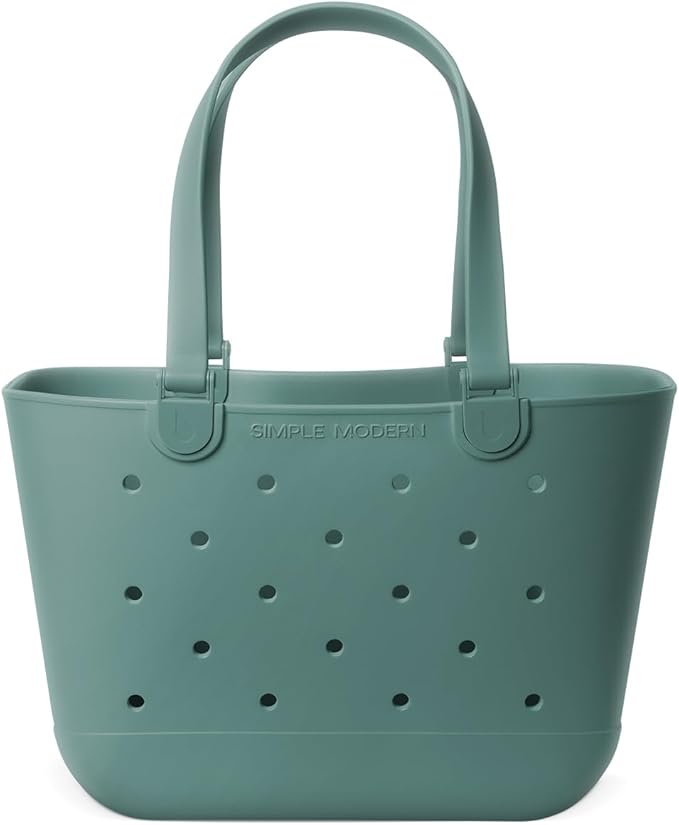 Simple Modern Large Beach Bag | Waterproof Getaway Rubber Tote with Zipper Pocket for Travel, Pool, Boat, Groceries, Sports | Laguna by Unknown