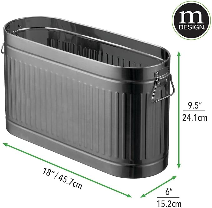 mDesign Large Steel Free Standing Toilet Paper Organizer, 6-Roll Tissue Storage Holder Container Bin for Bathroom Floor, Fits Under Sink, Vanity, Shelf, In Cabinet, Corner, Oscar Collection - Graphite - Image 6
