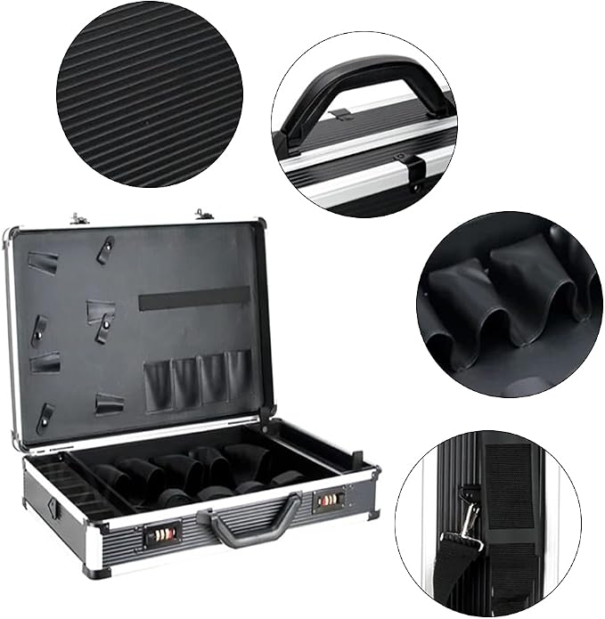 DNYSYSJ Barber Carrying Case Barber Case, Stylist Tool Box Professional Salon Hair Cutting Grooming Kit Storage Organizer for Clippers, Scissors, Barber Supplies (D) - Image 2