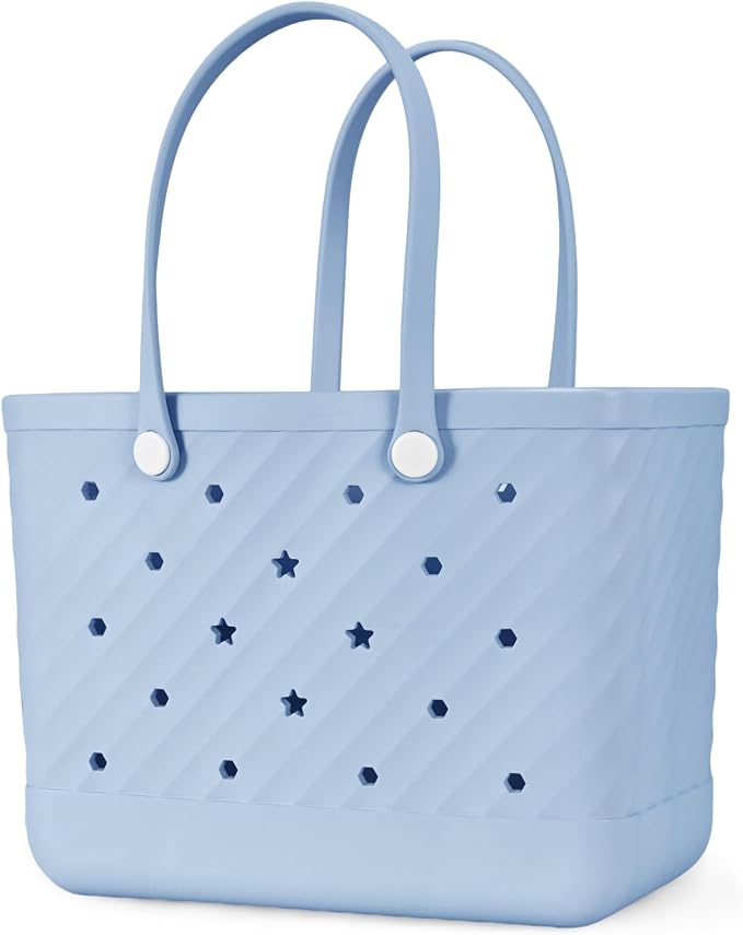 Rubber Tote Bag Extra Large & Medium, Waterproof Beach Bag for Women Men, Pool Travel Swim Silicone Tote by Unknown