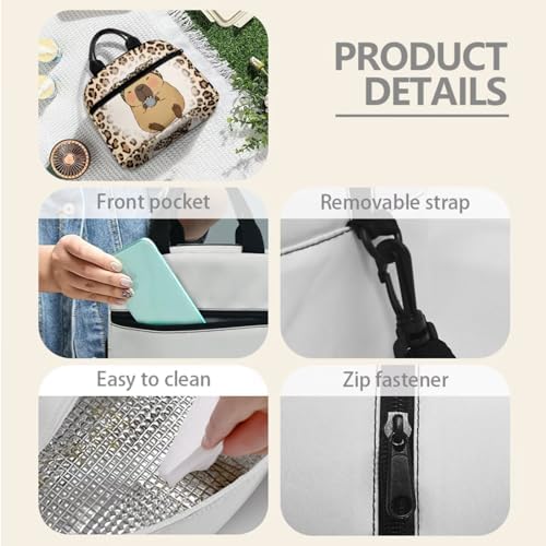 Children's Capybara Cheetah School Bookbag Travel Backpack Schoolbag Set with Brown Hiking Daypack Shoulder Crossbody Book Bags Lunch Tote Box Water Bottle Pouch Pencil Pen Case Bag - Image 4