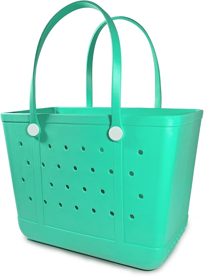 Extra Large Rubber Beach Bag Tote Bag for Women Waterproof Bag | Waterproof EVA Beach Tote with Zipper Pocket & Non-Slip Bottom | Sturdy Tote for Beach Pool Boat Groceries & Travel - Image 10