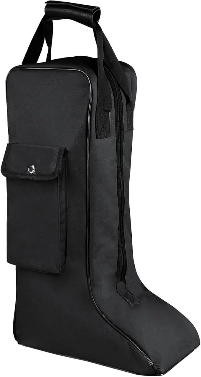 Portable Riding Boot Bag for Tall Boot, Oxford Equestrian Boot Bag with Handle, Cowboy Boot Travel Bag with Outer Pocket for Cowboy Boots, Snow Boots, Travel and Daily Use by Unknown