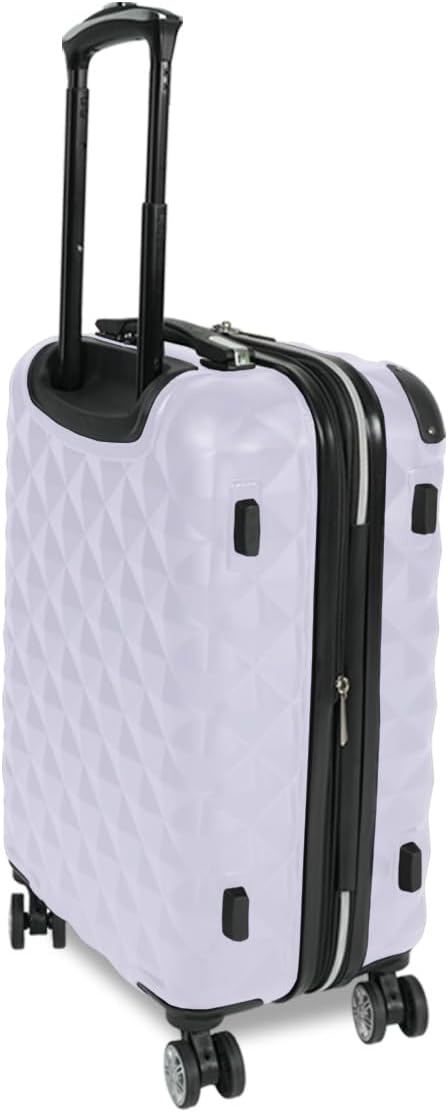 Kenneth Cole REACTION Diamond Tower Collection Lightweight Hardside Expandable 8-Wheel Spinner Travel Luggage, Lavender, 20-Inch Checked - Image 3