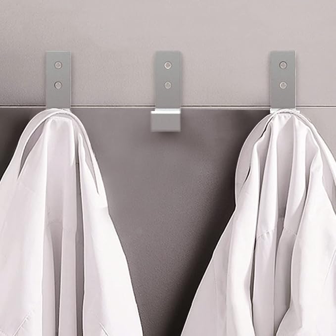 Wall Hooks for Hanging Folding Coat Hooks 6 Pack Heavy Duty Wall Mounted Hook Hangers for Key Coat Towel Hat Bag Backpack Headphone in Door Bathroom Closet with Adhesive Screws (Silver) - Image 4