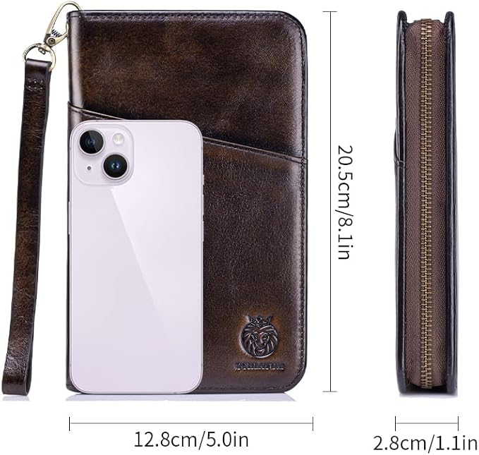 Passport Holder for Travel Family with Strap Genuine Leather RFID Blocking Travel Document Organizer Wallet with Pen Holder, Antiqued - Image 6