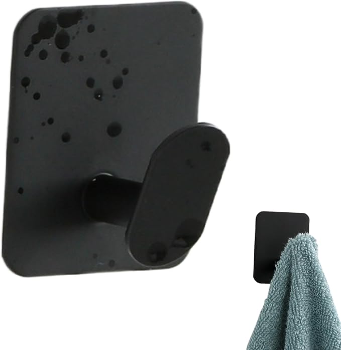 Wall Hooks for Hanging: Black Coat Hooks 3PACK Adhesive Wall Mounted Hook Hangers for Hanging Key Coat Towel Hat Bag Backpack Headphone in Bathroom Closet Adhesive Screws on (3P FB) - Image 3