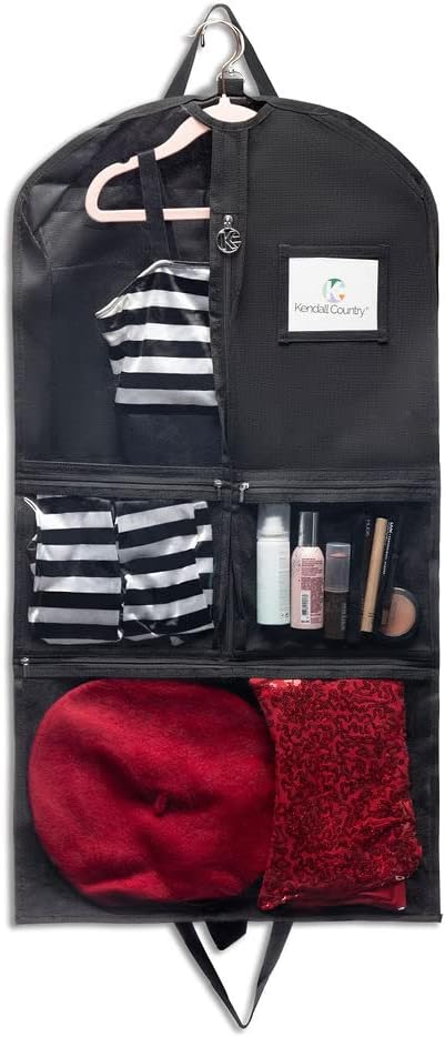 Waterproof Hanging Garment Bag 35 inch Clothes Bag with Gusset, 5 Pockets & Side Zip for Dance Costumes, Theatre, Beauty Pageants & More. Best for younger performers with small costume pieces. - Image 2