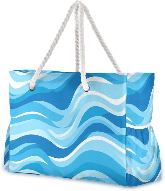 senya Large Beach Shoulder Bags Canvas Tote Water Resistant for Gym Travel Daily by senya