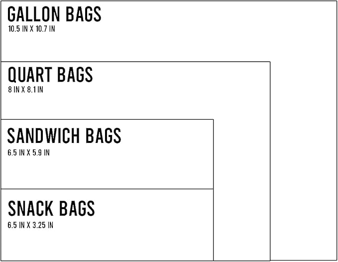 BEIDOU-PAC Combo Storage Zip Bags 350 Count, Resealable Variety Pack With Organizer, Reclosable Clear Plastic Snack, Sandwich, Quart, Gallon Assorted Size Bags - Image 5