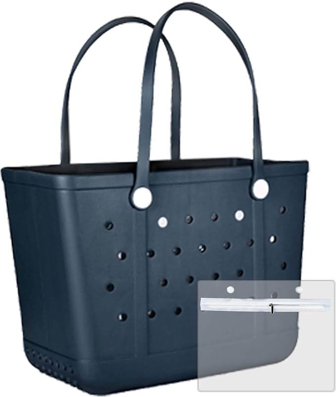 Rubber Beach Bag for Women, Waterproof Travel Tote Bags for Beach | Waterproof Sand-proof Tote Bags with Zipper Pocket, Durable Lightweigh Tote Bag for Outdoor by Unknown