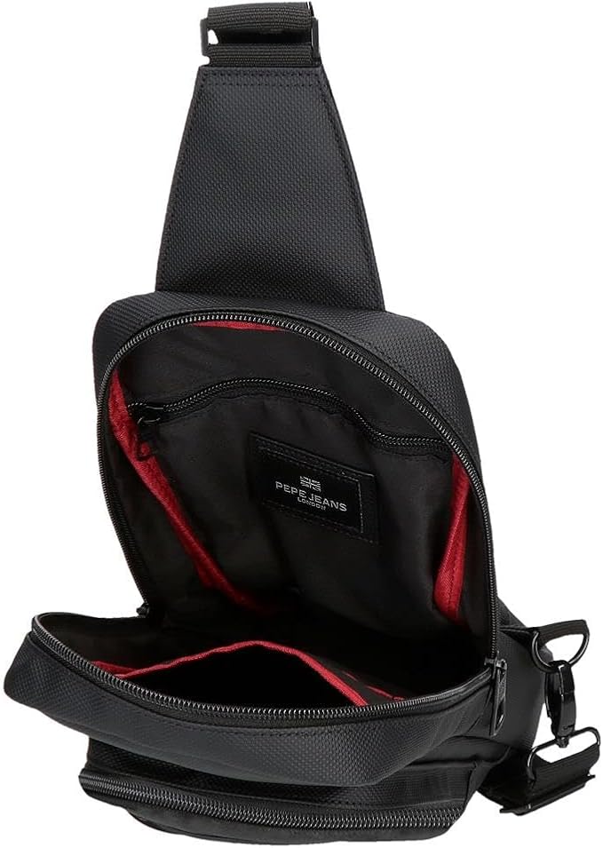 Pepe Jeans Dorking Polyester Multi Pocket Belt Bag Shoulder Bag by Joumma Bags, black, Eine Größe passt allen, Crossbody bag - Image 4
