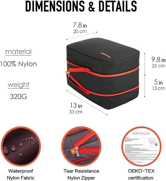 BeeNesting 15L Compression Packing Cubes for Travel, 4-Layer Luggage Organizer with Shoe Compartment & Wet Dry Separation, Expandable Space Saver Travel Bag for Suitcase and Backpack - Image 7