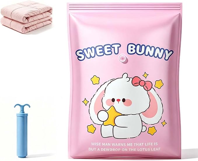 Vacuum Storage Bags with Pump, Thick Space Saver for Blanket & Comforters (Extra Large 1pc + Vacuum Hand Pump) by VLZLQ