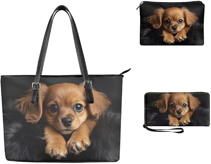 Women Purse Handbags Wallet Sets Leather Shoulder Tote Bag for Women,Top Handle Purse with Wrist Wallet Bag - Image 3