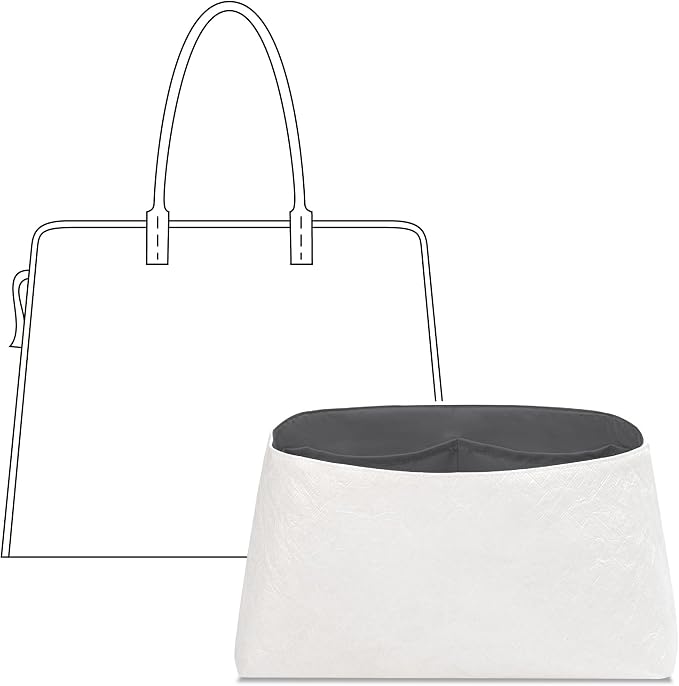 Tote Bag Organizer Insert for Hardy PM Bag, Custom Fit Inside Premium Lightweight Water Resistant Purse Insert with Zipper(Slate Gray) by FANJIProject