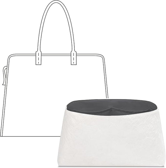 Tote Bag Organizer Insert for Hardy PM Bag, Custom Fit Inside Premium Lightweight Water Resistant Purse Insert with Zipper(Slate Gray) by FANJIProject
