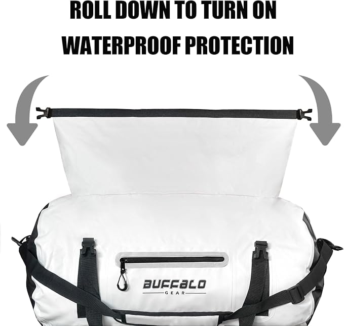 Buffalo Gear Waterproof Duffle Bag 40L 60L 80L Roll-top Dry Bag Heavy Duty Waterproof Duffel Travel Bag for Kayaking Rafting Boating Fishing Camping - Image 5